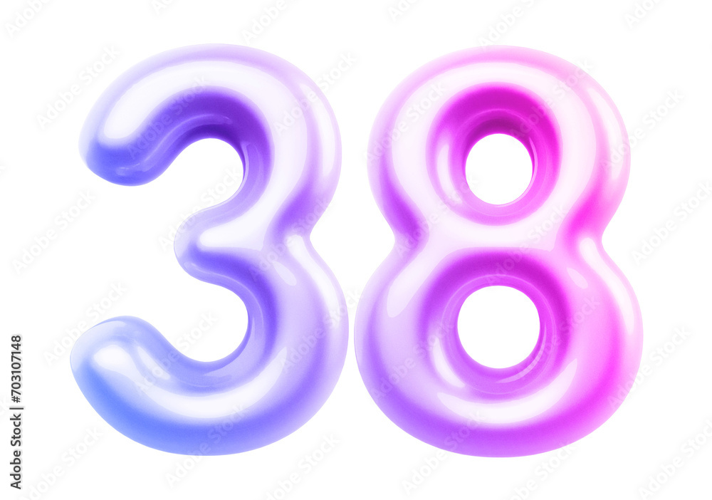 Gradient Bubble Number 38 luxury render Gradient Bubble Number 38 luxury render