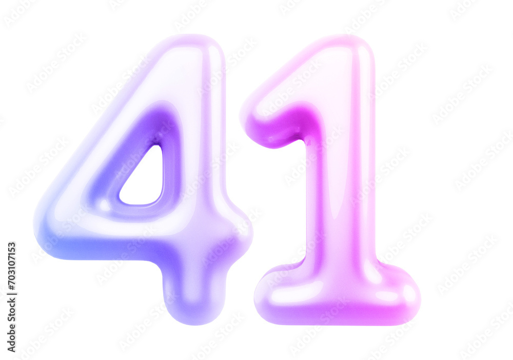 Gradient Bubble Number 41 luxury render Gradient Bubble Number 41 luxury render