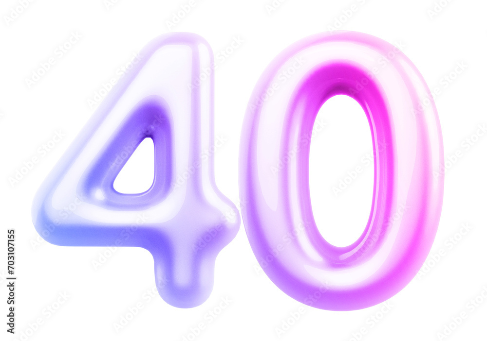 Gradient Bubble Number 40 luxury render Gradient Bubble Number 40 luxury render
