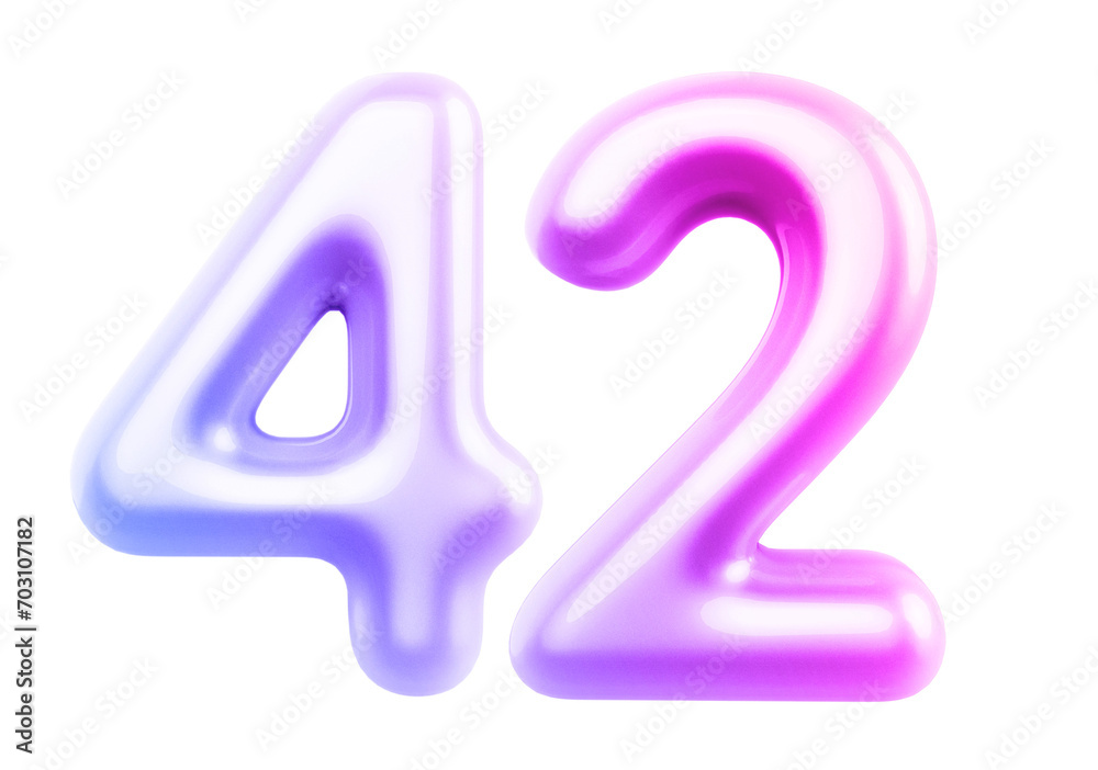 Gradient Bubble Number 42 luxury render Gradient Bubble Number 42 luxury render