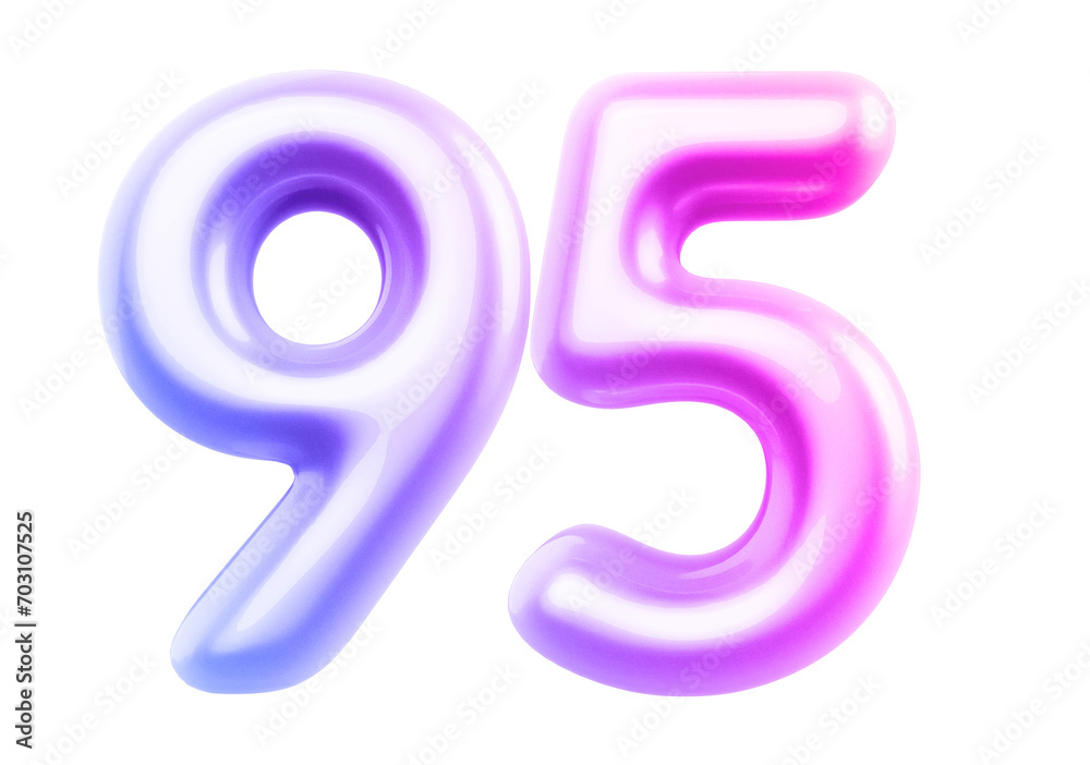 Gradient Bubble Number 95 luxury render Gradient Bubble Number 95 luxury render