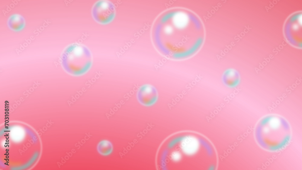bubbles pink background