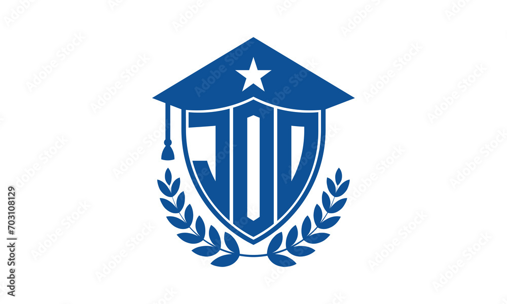 JOO three letter iconic academic logo design vector template. monogram, abstract, school, college, university, graduation cap symbol logo, shield, model, institute, educational, coaching canter, tech JOO three letter iconic academic logo design vector template. monogram, abstract, school, college, university, graduation cap symbol logo, shield, model, institute, educational, coaching canter, tech