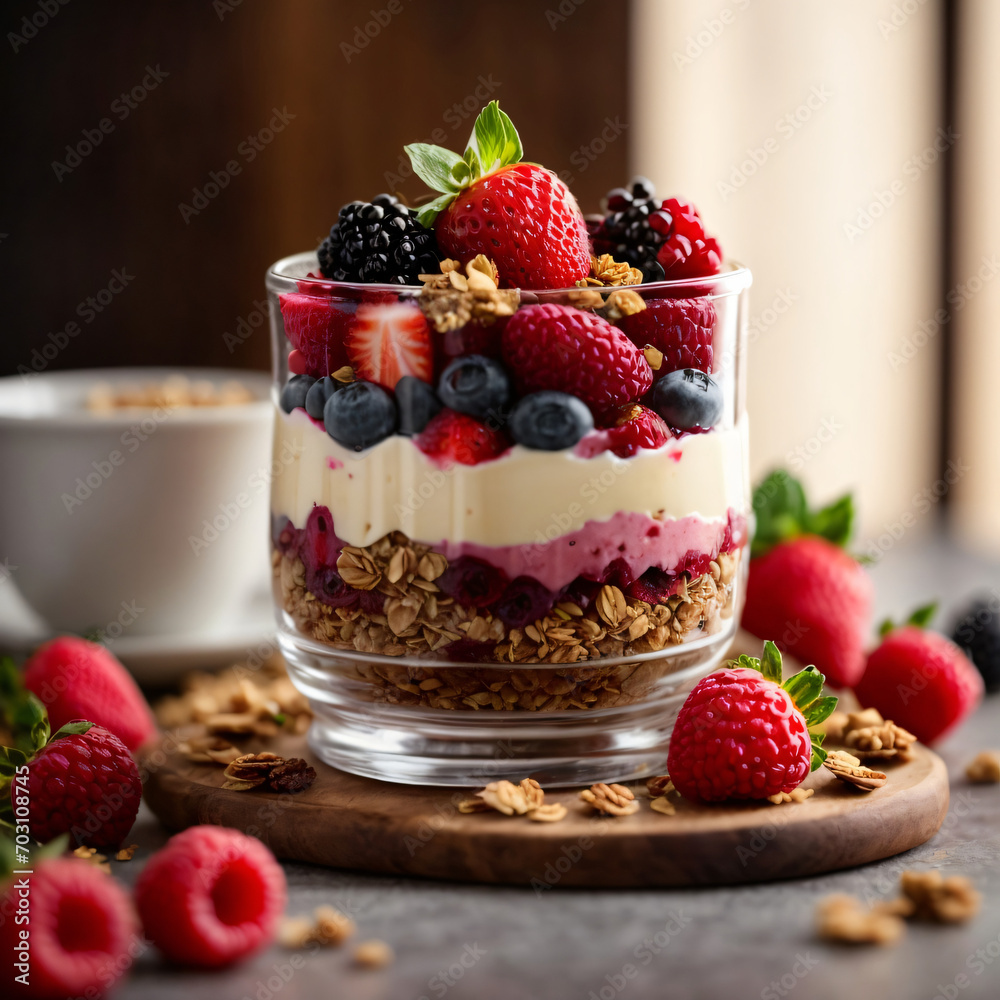 Mixed Berry Parfait - A Luscious Blend of Berries and Crunchy Granola Mixed Berry Parfait - A Luscious Blend of Berries and Crunchy Granola
