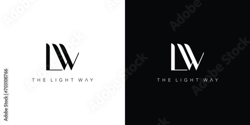 modern and Luxury  LW logo design photo