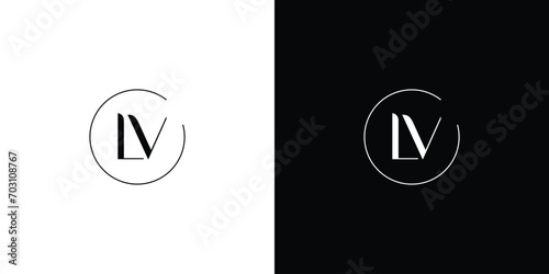 modern and Luxury  LV logo design photo