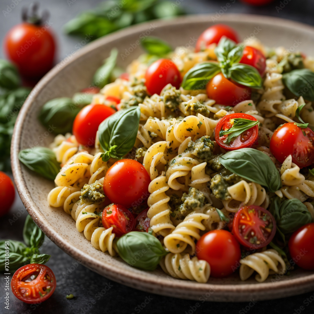 Cherry Tomato Basil Pesto Pasta Salad Cherry Tomato Basil Pesto Pasta Salad