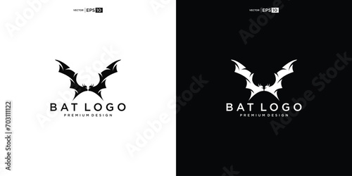 wild bat house logo design vector icon photo