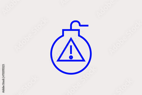 financial bomb warning pictogram in flat style design. Vector illustration.	