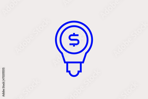 bulb lamp with a dollar sign on it. Vector illustration.	
