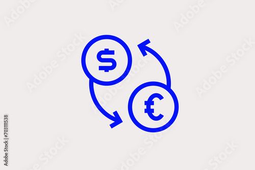 currency exchange pictogram in flat style design. Vector illustration.	
