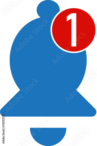Notification bell icon. Alarm symbol. Incoming inbox message.Alarm clock and smartphone application alert.[illustration]