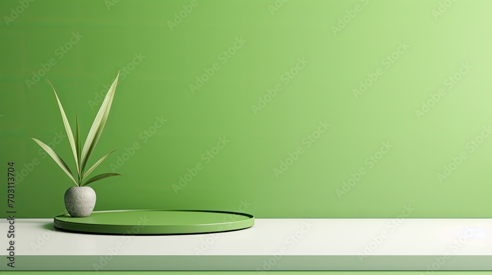 Minimal green background. Modern banner 