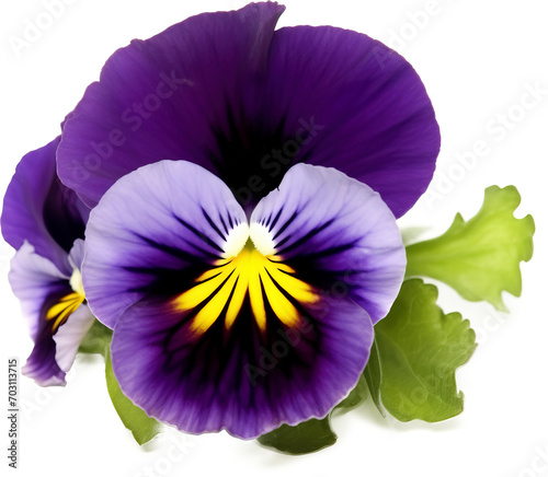 Purple pansy isolated on transparent background. PNG