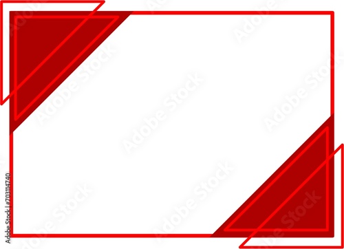 Simple red and white background with frame for presentation