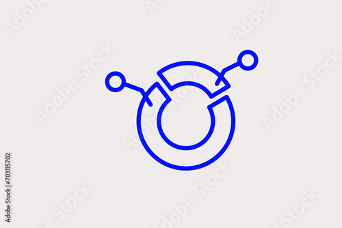 circle stats pictogram in flat style design. Vector illustration.	