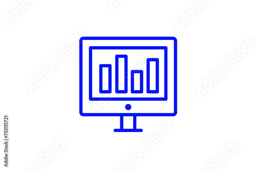 web stats pictogram  isolated on white in flat style design. Vector illustration.	
