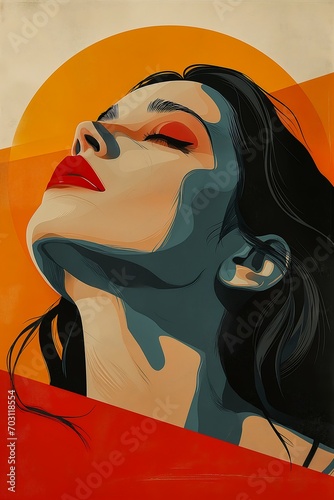 woman red lip black hair teal orange sly best album covers female ascending sky faces