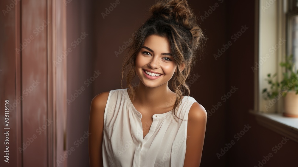 Smiling woman with clean teeth Smiling woman with clean teeth