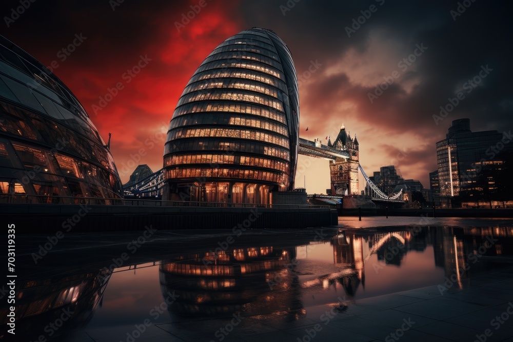 Obraz premium City of London high dynamic range, London City, AI Generated