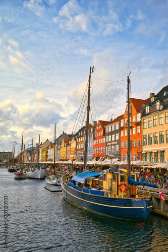 A city view along side a river in Copenhagen 