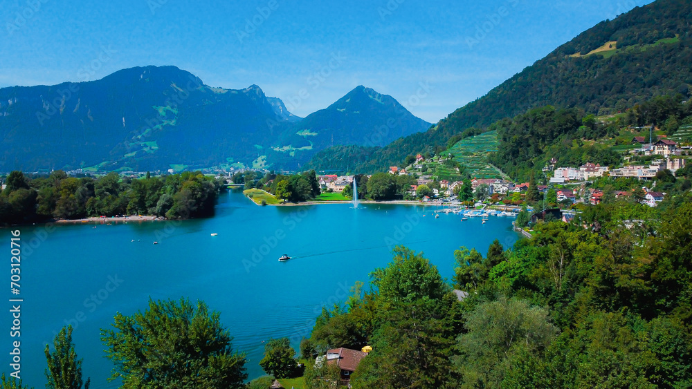 A lake in the mountains, in Switzerland