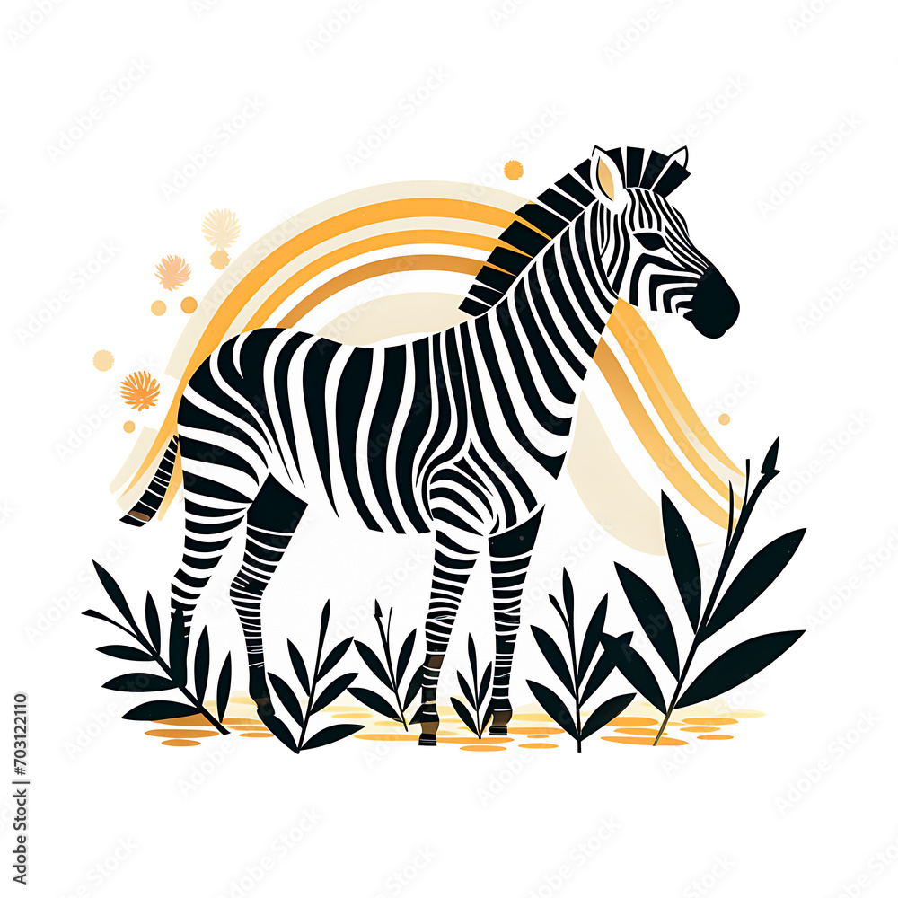Fototapeta premium Artistic Life of Zebras Capturing Nature's Monochrome Majesty in Wildlife Generative Ai