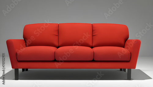 red sofa isolated on white