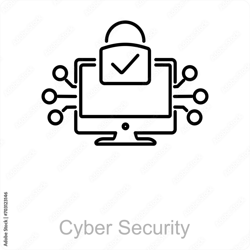 Cyber Security and authority icon concept Cyber Security and authority icon concept