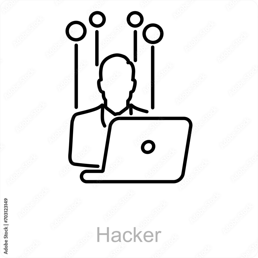 Hacker and spy icon concept Hacker and spy icon concept