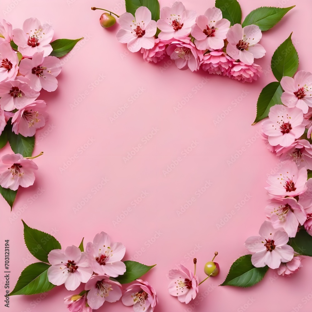 Pink cherry blossom, flower