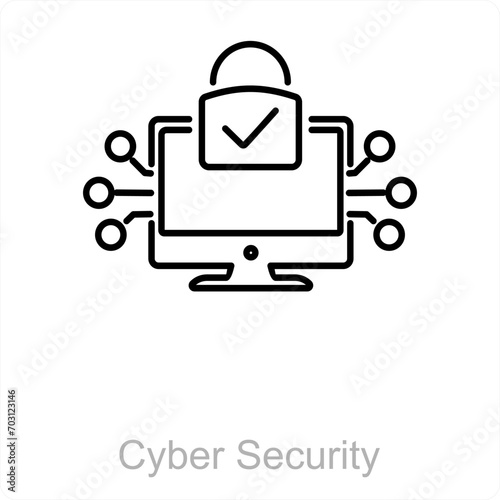 Cyber Security and authority icon concept