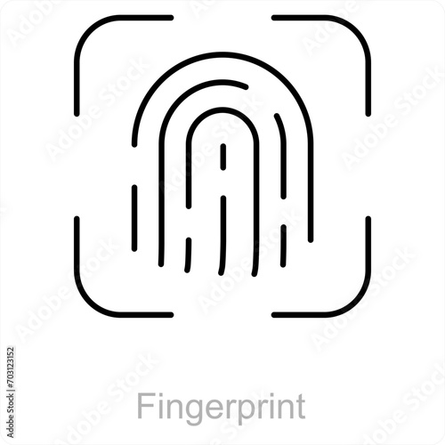 Fingerprint and scanning icon concept