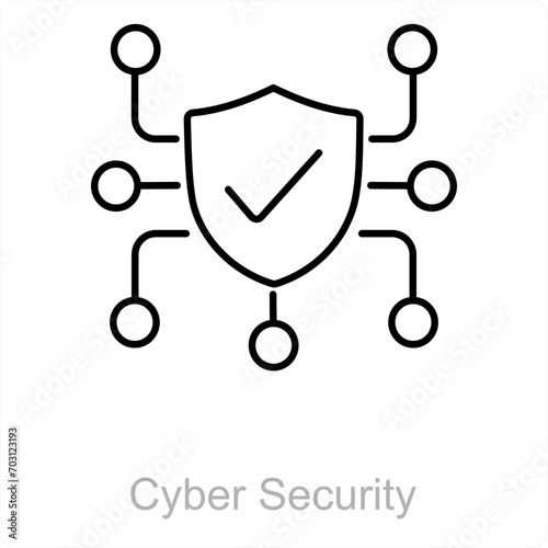 Cyber Security and authority icon concept