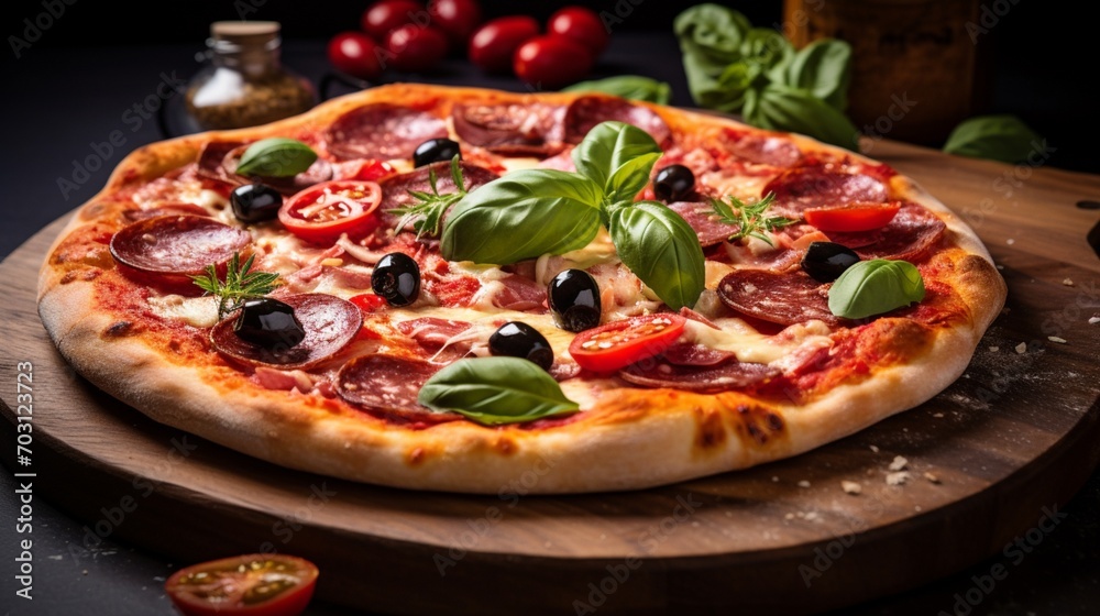 pizza with mushrooms and tomatoes pizza with mushrooms and tomatoes