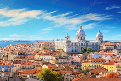 Cityscape of Porto, Portugal, Europe. Collage, Panorama of Lisbon, Portugal, AI Generated © Ifti Digital