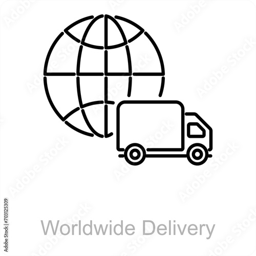 Worldwide delivery and shipping icon concept