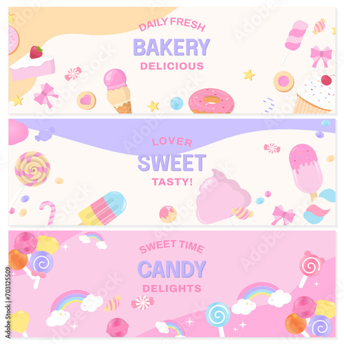 Bakery and candy banner template