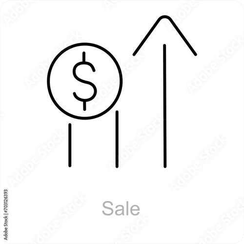 Sale and growth icon concept