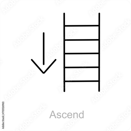 Ascend and way icon concept