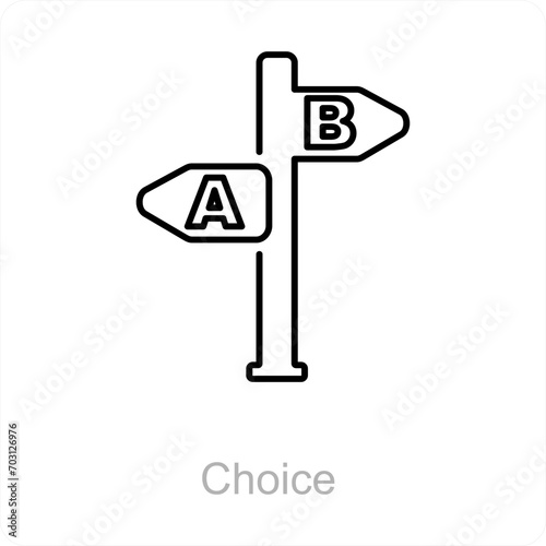 Choice and way icon concept
