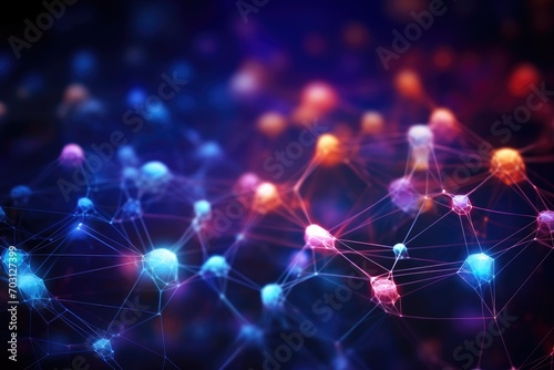 3d rendering of abstract technology background with connecting dots and lines, Modern digital abstract 3D background suitable for describing network abilities, AI Generated