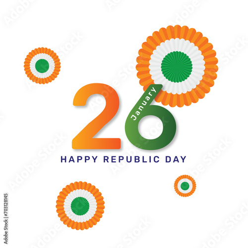 Indian republic day 26 january national poster. Happy republic day social media post banner vector design