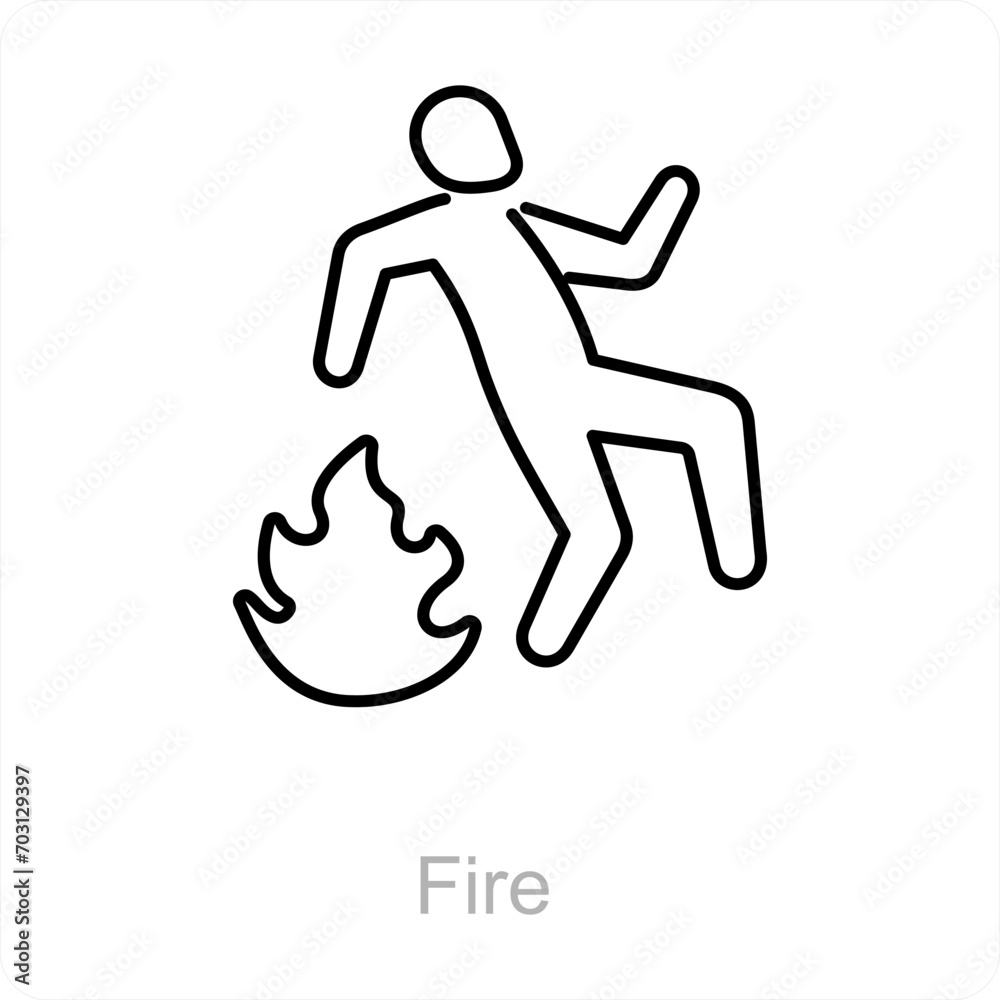 Fire and male icon concept Fire and male icon concept