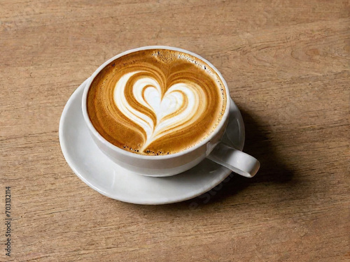 Heart shaped coffee art