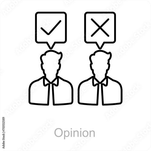 Opinion and conclusion icon concept