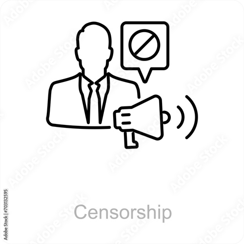 Censorship and censor icon concept