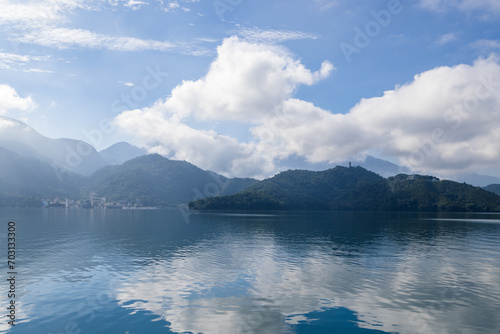 Beautiful sun moon lake landscape view