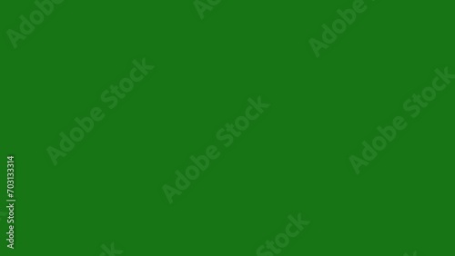 Smooth swipe transition colorful dots animation waving green screen background. photo