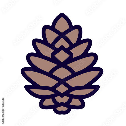 Pinecone flat vector illustration logo icon clipart isolated on white background